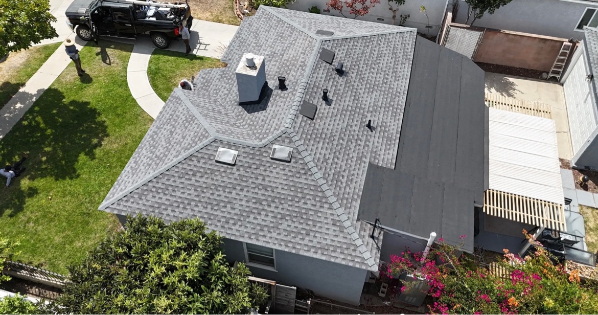 New shingle roof installed by C-Squared Roofing